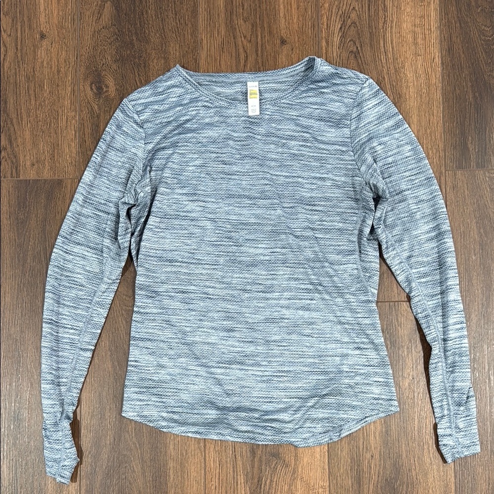 Lole Medium Long Sleeve Lightweight Blue Spacedye Running Yoga Hiking Summer